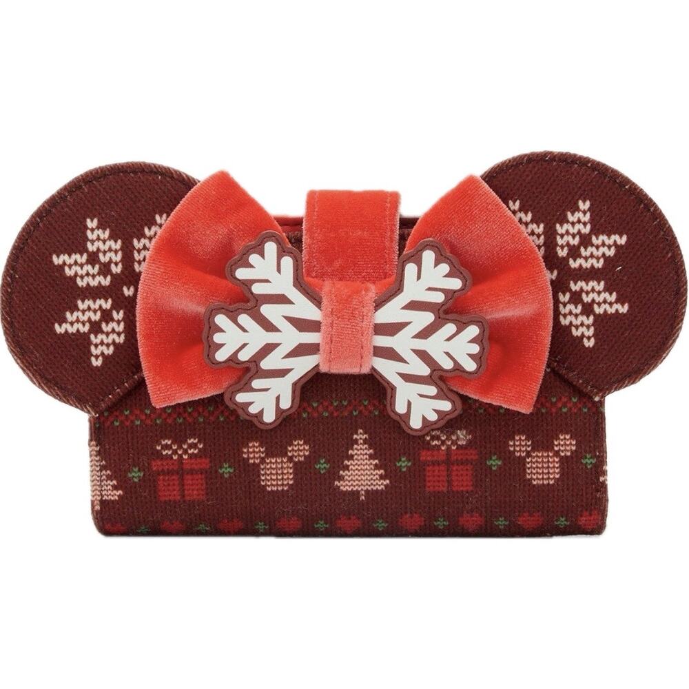 Loungefly Disney Minnie Mouse Sweater Holiday Wallet NWT